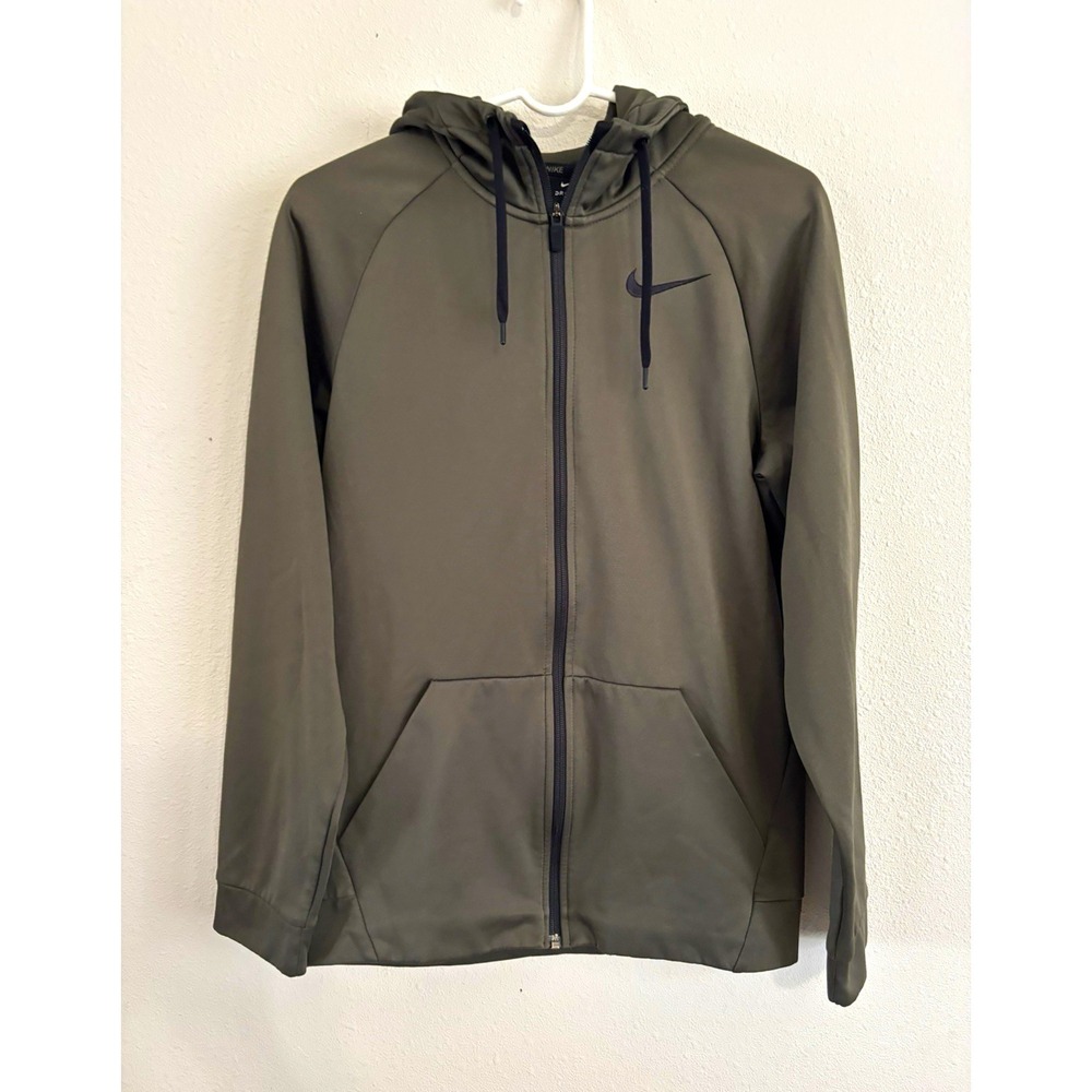 Nike Dri-FIT Mens S Gray Full Zip Hooded Fleece Hoodie 800187-325